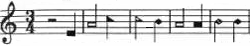 a few bars showing the shape-note musical notation